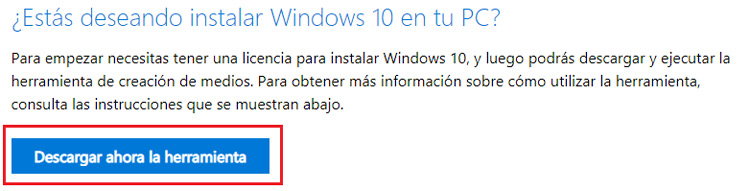 instalar windows 10 en pc